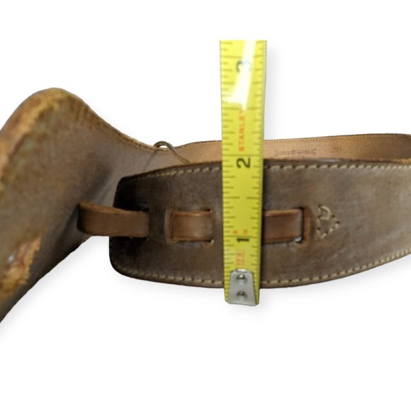 Vintage Banana Republic Save the Tiger 100% Leather Belt with Bone Buckle main image 7
